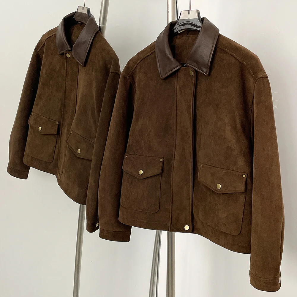 Winter Clothing Wholesale - Giacca in pelle scamosciata artificiale femminile