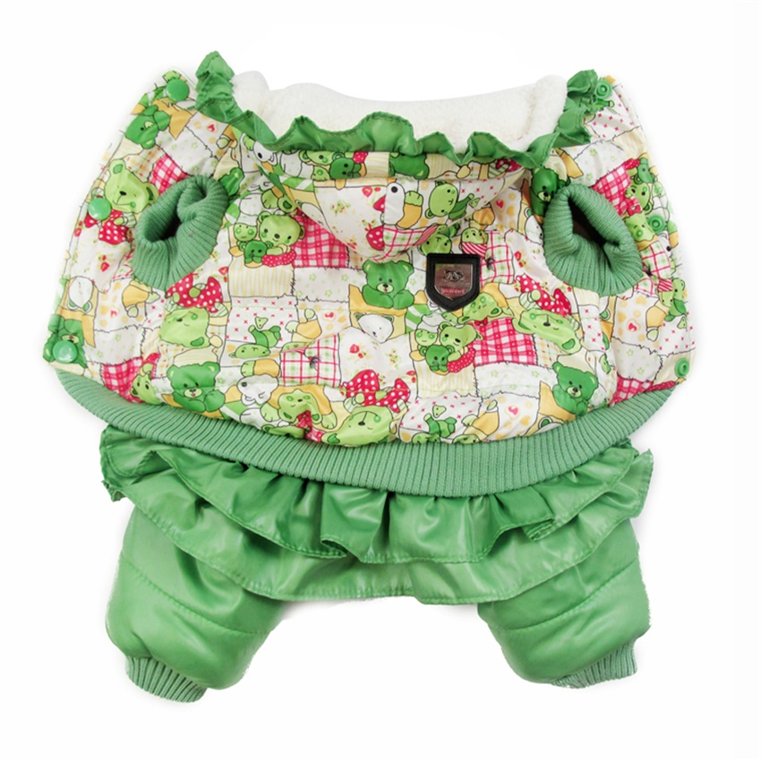 Winter Clothing Patterns - Vestiti per cani modello orso verde