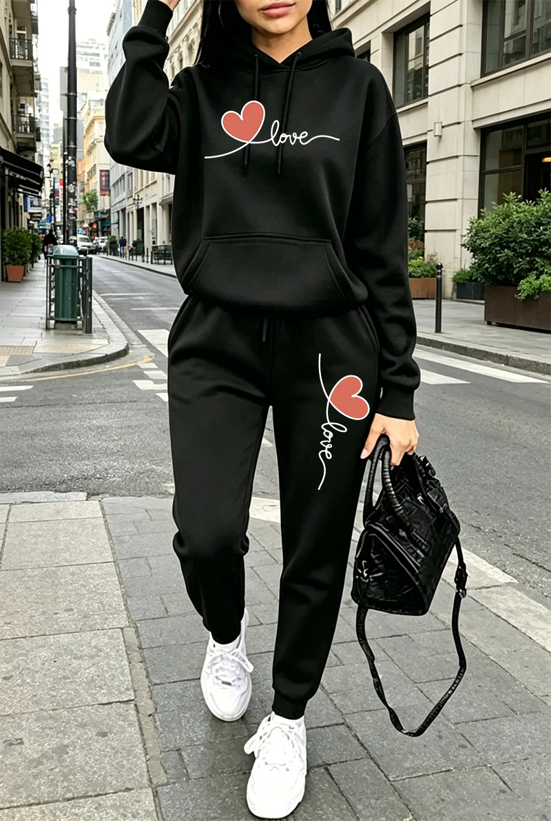 Winter Clothing For - Tuta da donna con stampa, felpa