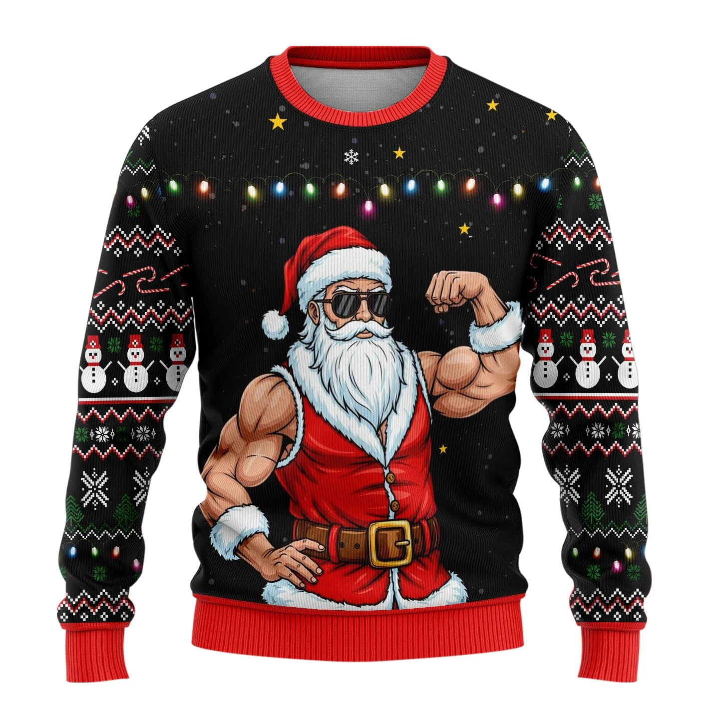 Winter Clothing Men - Maglione Natalizio Carino con Babbo Natale,
